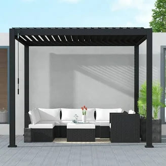 Mirador 111S Louvered Aluminum Pergola — 10 x 10 ft
